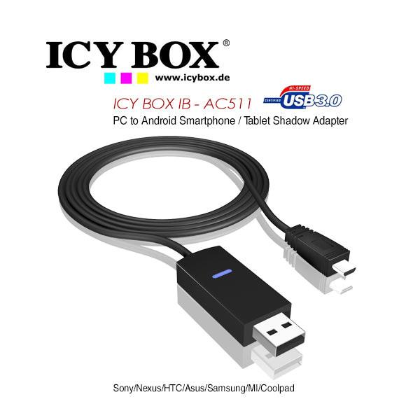 ICY BOX PC to Android Smartphone/Tablet Shadow Adapter (IB-AC511).
