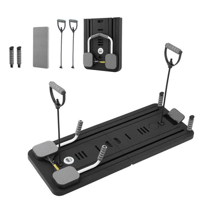 Everfit Pilates Board Foldable Reformer Multi Functional Exercise Trainer Black.