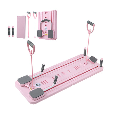Everfit Pilates Board Foldable Reformer Multi Functional Exercise Trainer Pink.