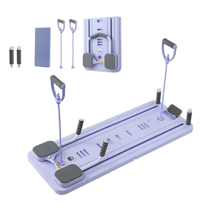 Everfit Pilates Board Foldable Reformer Multi Functional Exercise Trainer Purple.