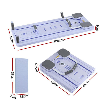 Everfit Pilates Board Foldable Reformer Multi Functional Exercise Trainer Purple.