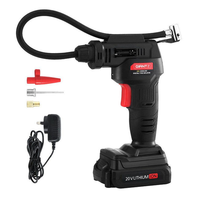 Giantz Cordless Tyre Inflator Portable Air Compressor Pump 20V 120PSI Digital LED.