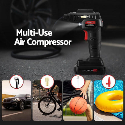 Giantz Cordless Tyre Inflator Portable Air Compressor Pump 20V 120PSI Digital LED.