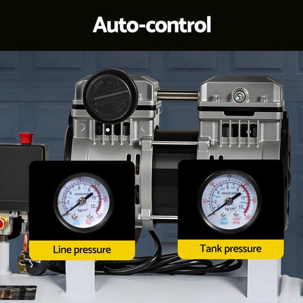 Giantz 24L Air Compressor Quiet 0.75HP Oil-Free Portable Tyre Inflator 40L/Min.