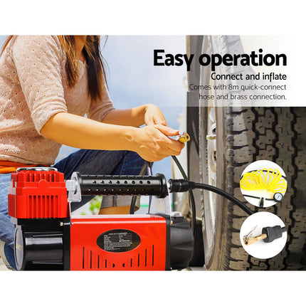 Giantz Air Compressor 12V 4x4 Tyre 320L/min Deflator Inflator Car Truck Portable.