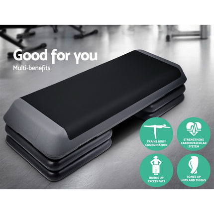 Everfit 3 Level Aerobic Step Exercise Stepper 110cm Gym Home Fitness.