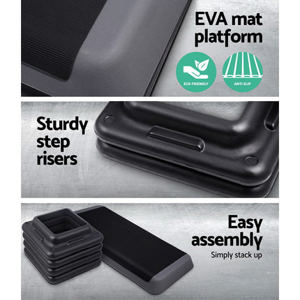 Everfit 3 Level Aerobic Step Exercise Stepper 110cm Gym Home Fitness.