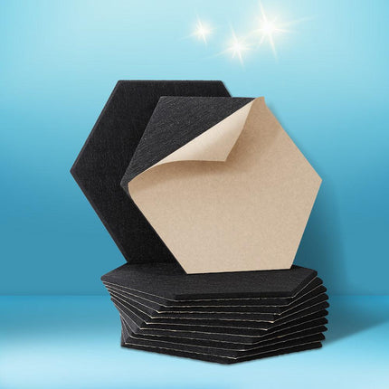 Alpha Acoustic Foam 12pcs 35x30x0.9cm Soundproof Absorption Panel Adhesive Black.
