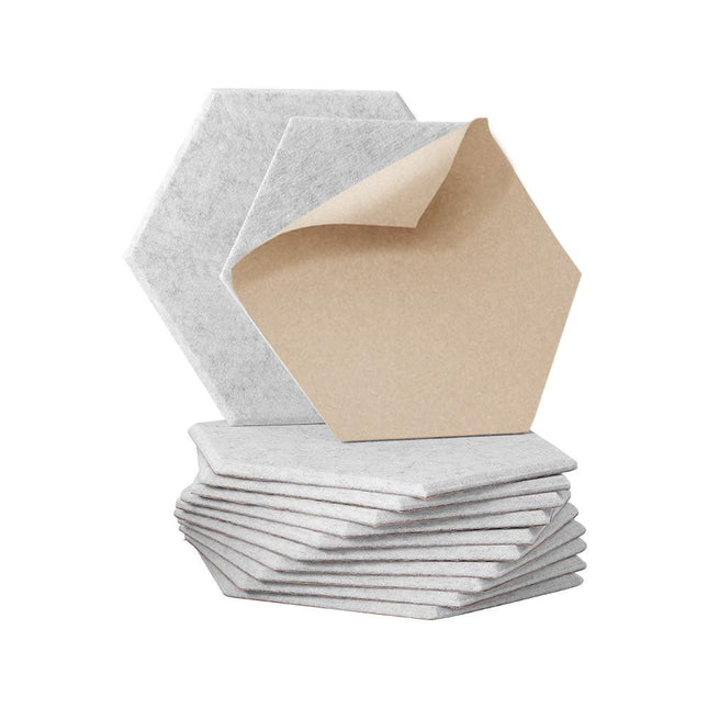 Alpha Acoustic Foam 12pcs 35x30x0.9cm Soundproof Absorption Panel Adhesive Grey.