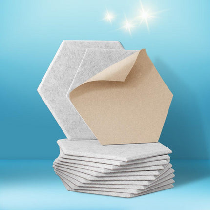 Alpha Acoustic Foam 12pcs 35x30x0.9cm Soundproof Absorption Panel Adhesive Grey.