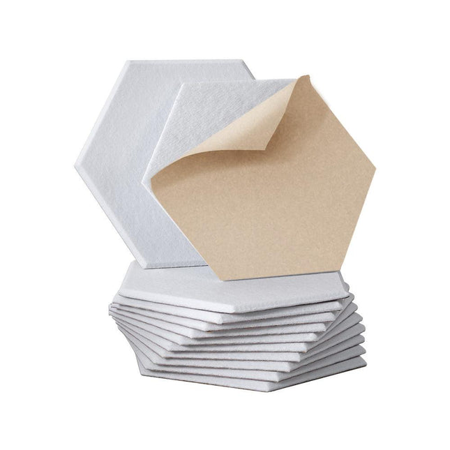 Alpha Acoustic Foam 12pcs 35x30x0.9cm Soundproof Absorption Panel Adhesive White.