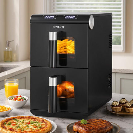 Devanti Air Fryer Oven 11L Dual Zone Fryers.