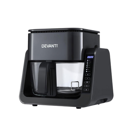 Devanti 2-IN-1 Air Fryer 5.5L Dual Zone Fryers Electric Cooker with Top BBQ Grill & Bot.