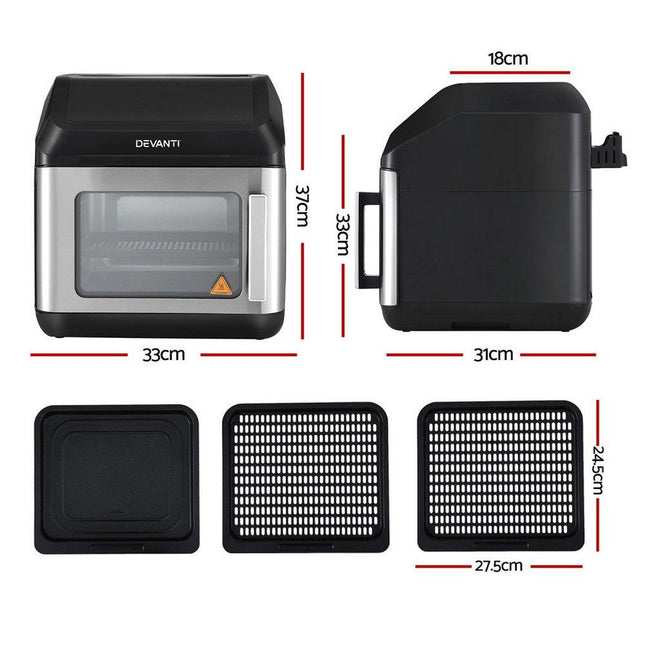 Devanti Air Fryer 13L LCD Fryers Oven.