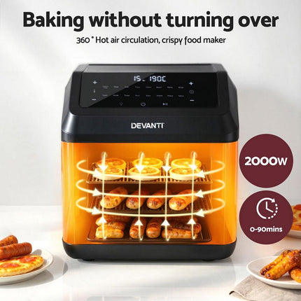 Devanti Air Fryer 13L LCD Fryers Oven.