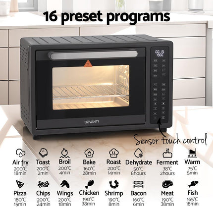 Devanti Air Fryer 32L W/ LCD Touch Oven 1700W.