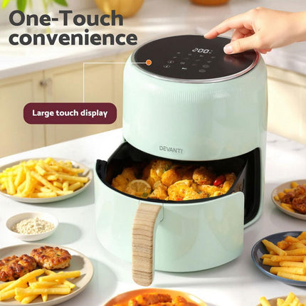 Devanti 5L Air Fryer Touch Control 1700W Green.