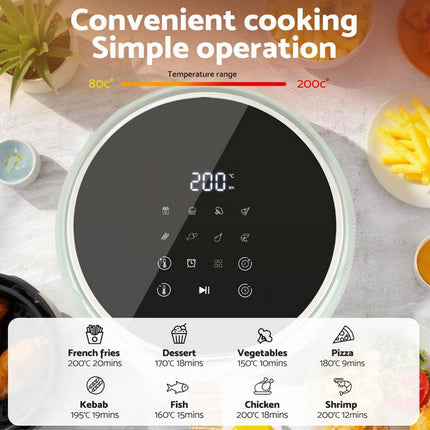 Devanti 5L Air Fryer Touch Control 1700W Green.
