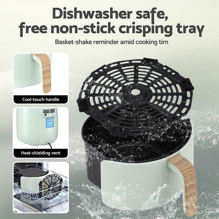 Devanti 5L Air Fryer Touch Control 1700W Green.