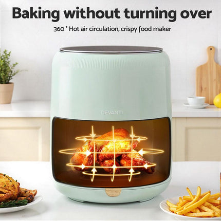 Devanti 5L Air Fryer Touch Control 1700W Green.