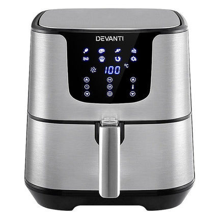 Devanti Air Fryer 7L LCD Fryers Stainless Steel.