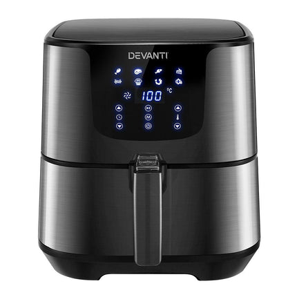 Devanti Air Fryer 7L LCD Fryers Black.