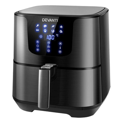 Devanti Air Fryer 7L LCD Fryers Black.