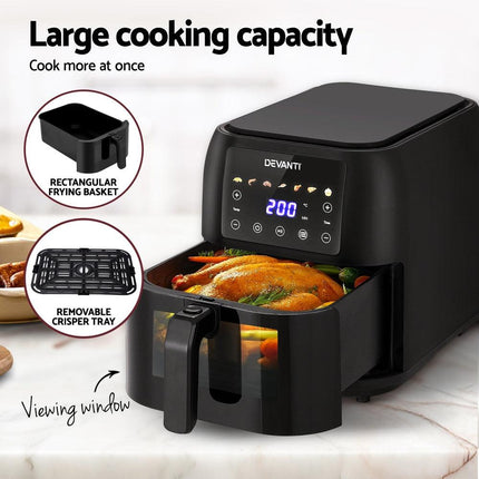 Devanti Air Fryer 8L LCD Fryers.
