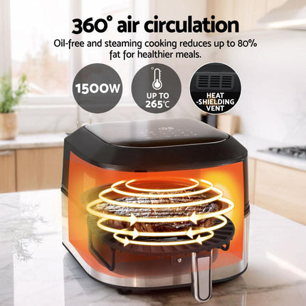 Devanti 5.5L Air Fryer & Grill LCD Fryers 1500W.