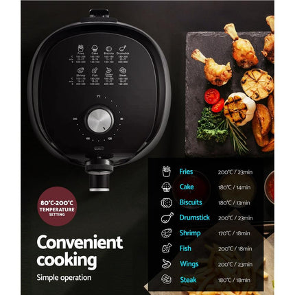 Devanti Air Fryer 2.5L Knob Fryers.