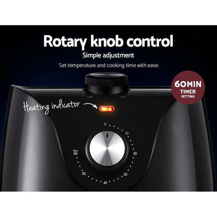 Devanti Air Fryer 2.5L Knob Fryers.