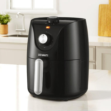 Devanti Air Fryer 2.5L Knob Fryers.
