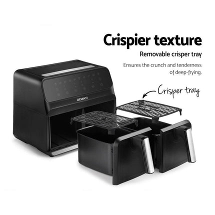 Devanti Air Fryer 8L Dual Zone Fryers.