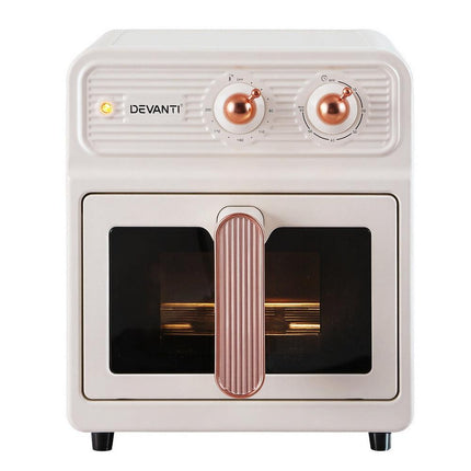 Devanti 6L Air Fryer Knob Control 1700W Cream.