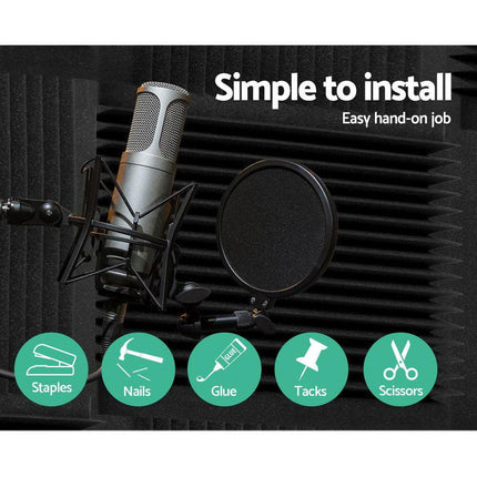 Alpha Acoustic Foam 20pcs 30x30x5cm Sound Absorption Proofing Panel Studio Wedge.