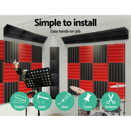 Alpha Acoustic Foam 40pcs Corner Bass Trap Sound Absorption Proofing Treatment.