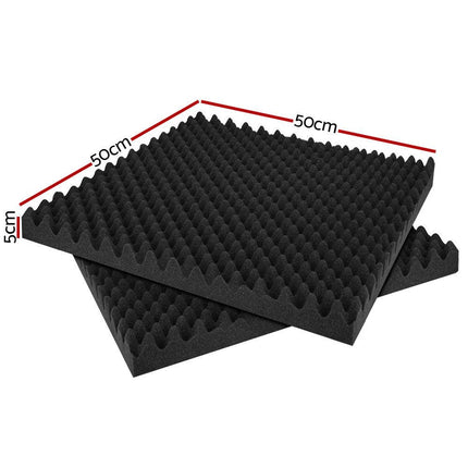 Alpha Acoustic Foam 20pcs 50x50x5cm Sound Absorption Proofing Panels Eggshell.