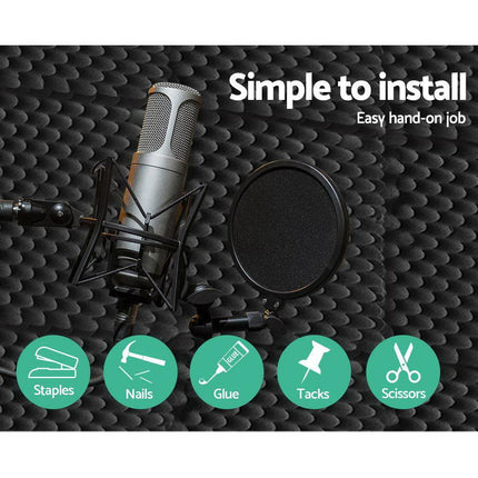 Alpha Acoustic Foam 60pcs 50x50x5cm Sound Absorption Proofing Panels Eggshell.