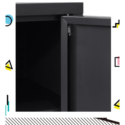 Artiss Buffet Sideboard Metal Cabinet - BASE Charcoal.