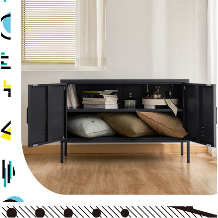 Artiss Buffet Sideboard Metal Cabinet - BASE Charcoal.