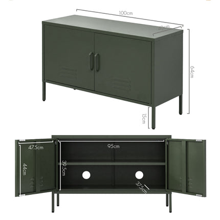 Artiss Buffet Sideboard Metal Cabinet - BASE Green.