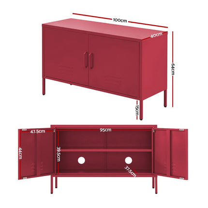 Artiss Buffet Sideboard Metal Cabinet - BASE Pink.