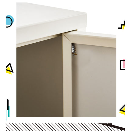 Artiss Buffet Sideboard Metal Cabinet - BASE White.