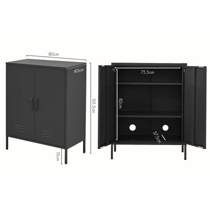 Artiss Buffet Sideboard Metal Cabinet - SWEETHEART Charcoal.