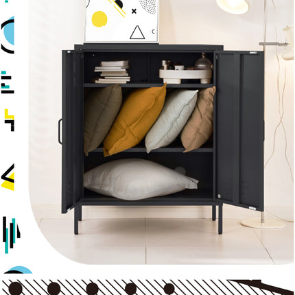 Artiss Buffet Sideboard Metal Cabinet - SWEETHEART Charcoal.
