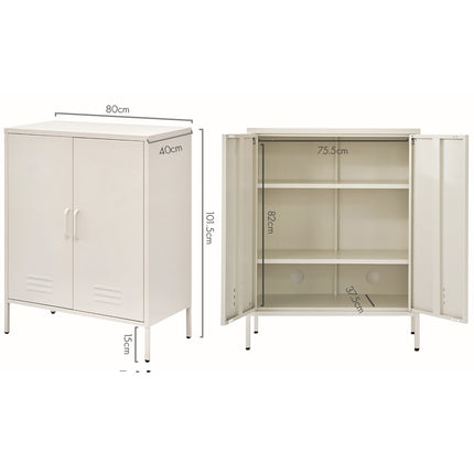 Artiss Buffet Sideboard Metal Cabinet - SWEETHEART White.