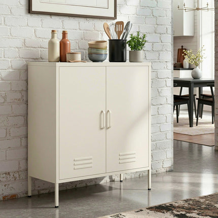 Artiss Buffet Sideboard Metal Cabinet - SWEETHEART White.