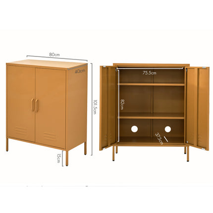 Artiss Buffet Sideboard Metal Cabinet - SWEETHEART Yellow.