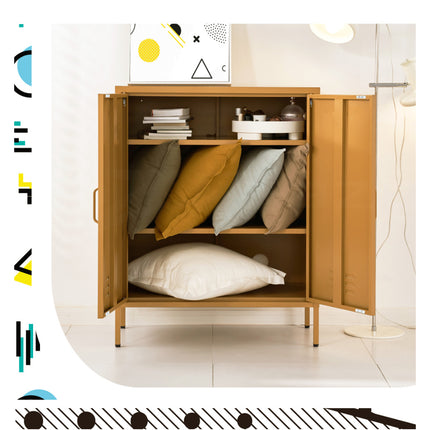 Artiss Buffet Sideboard Metal Cabinet - SWEETHEART Yellow.