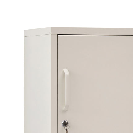 Artiss Bedside Table Metal Cabinet - White.